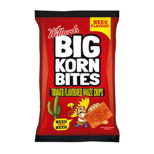 Chips 1: Specials  - Willards Big Korn Bites Tomato Flavoured Maize Chips BB 04/25