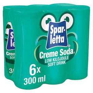 Sparletta Creme Soda Can 300ml 6 Packs