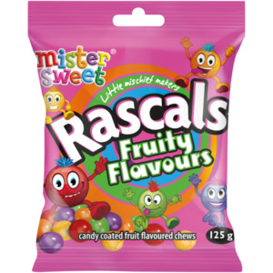 Reduced Mister Sweet Rascals Fruity Flavoured Chews 125g