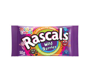 Chocolates Sweets Snackbars: Reduced Mister Sweet Rascals Wild Berries Flavoured Chews 50g