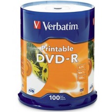Products: Verbatim Printable DVD-R 4.7GB 16x 100pk Spindle