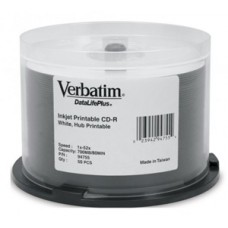 Products: Verbatim Printable Hub CD-R 52x 50pk Spindle