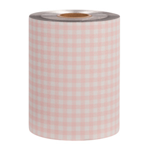 Framar Gingham Pink Embossed Roll Med 320ft