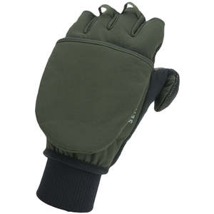 Gloves: SEALSKINZ WALPOLE WINDPROOF COLD WEATHER CONVERTIBLE MITT: OLIVE/BLACK