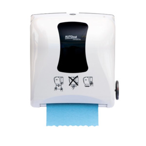 Products: Auto Cut Towel Dispenser - White (D57) - Aotea Hygiene