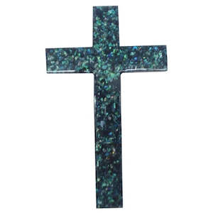 Wall Art: Paua Ornamental Resin Cross - NZ Made