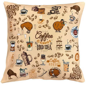 Cushion Cover - Coffee Kiwis