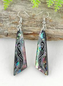 Paua: Paua And Koru Design Earrings #13