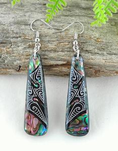 Paua: Paua And Koru Design Earrings #11