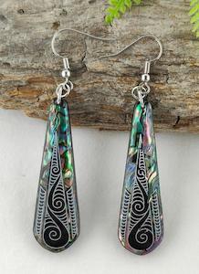 Jewellery: Paua Drop Design Earrings #12
