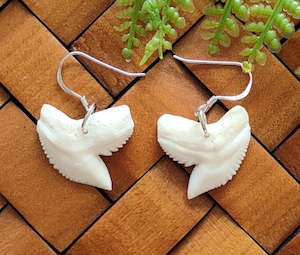Real NZ Mako Shark Tooth Earrings - #361