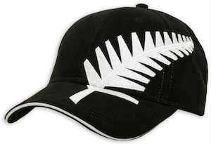 Adults Headware: Adults Black Cap - NZ Silver Fern