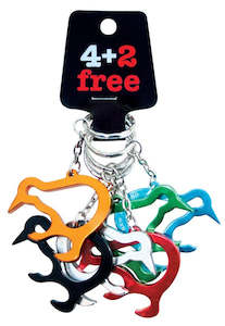 Keyrings 1: 6 Pack Kiwi Bottle Opener Keyrings
