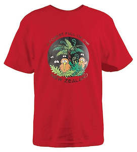 Children: Glowing Forest Red Kids T-Shirt - Sizes 2-12yr
