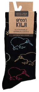 Men's Bamboo Socks - Kiwis on Navy