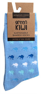 Women's Bamboo Socks - Kiwis on Blue