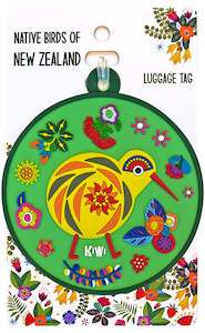 Bag Tag - NZ Retro Kiwi Green