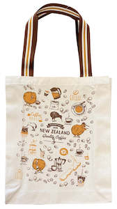 NZ Kiwi Coffee Gusset Cotton Tote Bag
