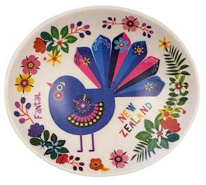 Homeware: Bamboo Small Oval Dish - Retro Fantail