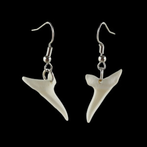 Bone Earrings: Mako Shark Teeth Earrings - 26mm #105