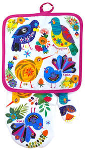 2 Pack Kitchen Set - Retro Birds
