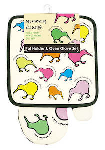 Frontpage: Pot Holder and Oven Glove Set - Kiwis