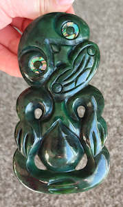 NZ Greenstone Extra Large Tiki Carving - 122mm #39L-D