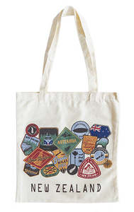 Reusable Shopping Bags: NZ Badges Cotton Tote Bag