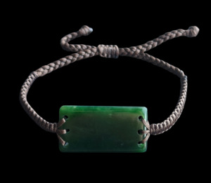 NZ Pounamu Greenstone Cord Bracelet #07B