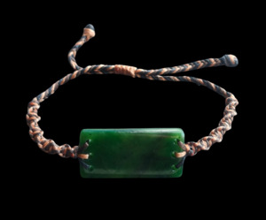 NZ Pounamu Greenstone Cord Bracelet #07A