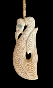 Jewellery: Manaia Whalebone Carving - NZ Made By Finao Katoa #ASW102