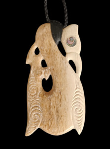 Manaia Whalebone Carving - NZ Made By Finao Katoa #ASW101