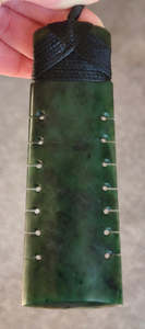 NZ Greenstone Toki With Notches 110mm #22