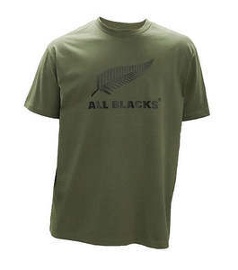 Clothing: Men's All Blacks Logo T-Shirt - Khaki - Sizes S-4XL