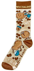 Adults Crew Socks Coffee Kiwi