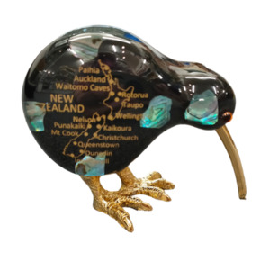 Nz Paua Shell: Paua Kiwi And Map Mosaic Ornament - NZ Made