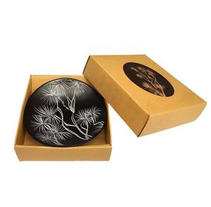 Porcelain Dishes: Ti Kouka White On Black - Little Porcelain Dish