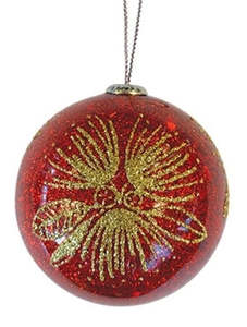 Christmas Bauble - Glitter Pohutukawa