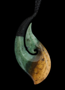 NZ Greenstone Hook Hei Matau Pendant - 86mm - #91B