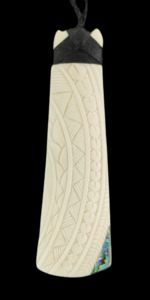 Large Toki Bone Carving Necklace - 138mm #16