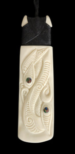 Curved Toki Bone Carving Necklace - 138mm