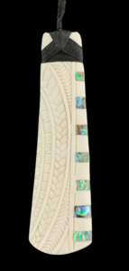 Large Toki Bone Carving Necklace - 138mm #15