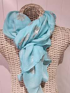 Scarves: Turq W/Rose Gold