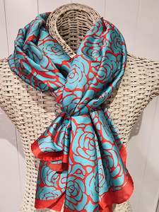 Scarves: Red/Turq SCG682