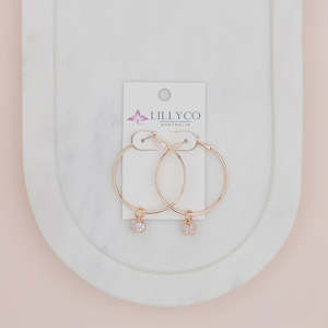 Earrings: Hoop  With Crystal