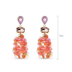 Earrings: Cascaded sequins