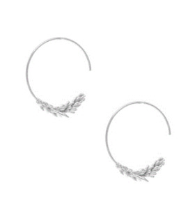 Earrings: Open Hoop Leaf