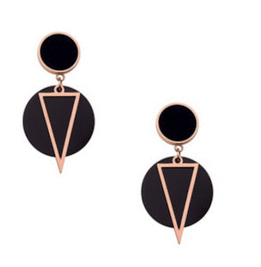 Earrings: Disc Arrow Drop