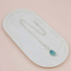 Necklaces: Silver Flower Turqouise