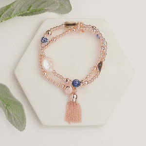 New Arrivals: Rose Gold Tassel & Blue